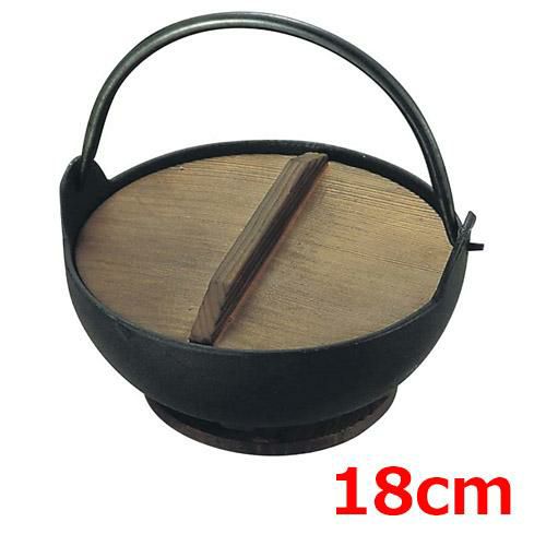 鉄鍋 【トキワ 鉄 やまが鍋 413 18cm 黒塗り 敷台付】