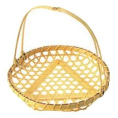 竹製 盛カゴ 中(取手付)18-109 φ150×155