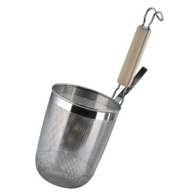 【EBM】うどんテボ L 木柄 丸底 パンチング 18-8 UK