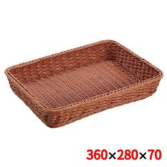 抗菌樹脂 角バスケット 36型 ブラウン