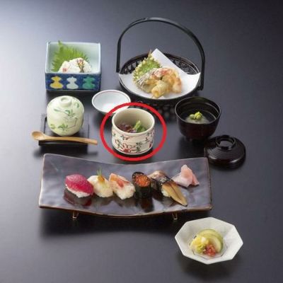 小丼 【白高麗錦花絵 筒立竹型小丼】 高さ65mm×直径:87【グループB】【プロ用】