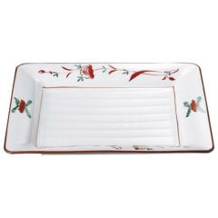 盛皿 【赤絵花 37cm長角盛皿】 幅370mm×奥行302mm×高さ45mm【グループB】【プロ用】