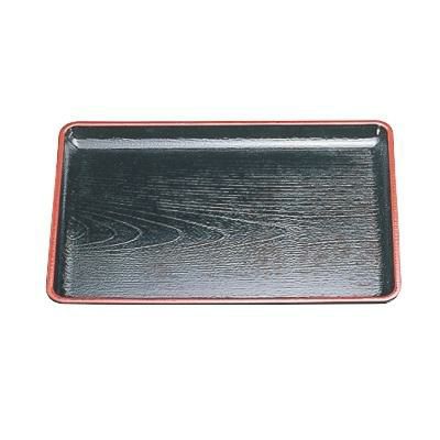 9-17-20  ケヤキ会席盆　黒天朱SL　尺1  【まとめ買い商品】