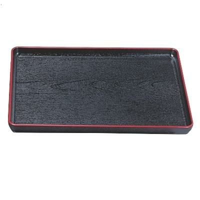 2-59-18  耐熱大寿木目盆　黒天朱　尺4  【まとめ買い商品】