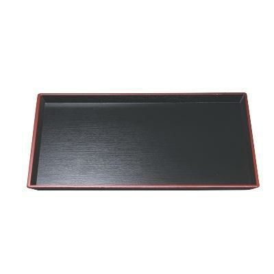 2-62-22  耐熱清流長手木目盆　黒天朱　尺2  【まとめ買い商品】
