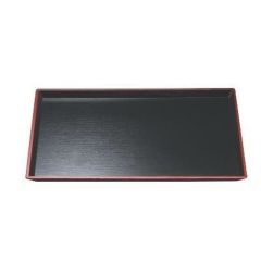 2-62-22  耐熱清流長手木目盆　黒天朱　尺2  【まとめ買い商品】