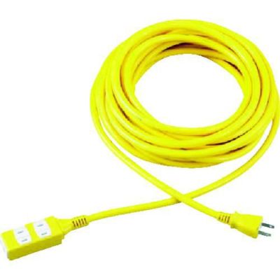 TRUSCO ソフトタイププラグ 3個口タップ型 10m イエロー/TRIS15103Y