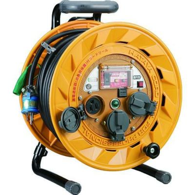 ハタヤ BR型 単相100V型ブレーカーリール 30m 温度センサー・アースチェック付/TBR301KG