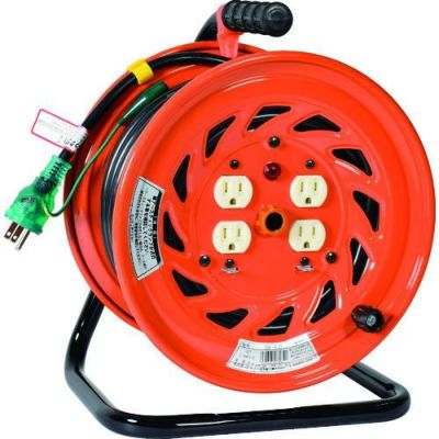 日動 特殊機能付電工ドラム アースチェックリール アース付 30m/GNFE34