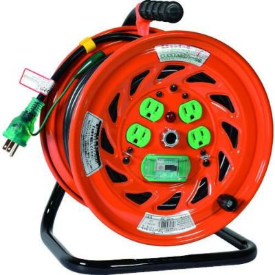日動 特殊機能付電工ドラム アースチェックリール アース漏電しゃ断器付 30m/GNFEB34