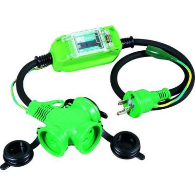 日動 防雨型ポッキン延長ブレーカ 100V 漏電しゃ断器付 1m/PBWEBT