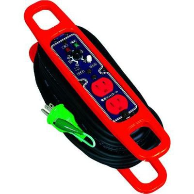 日動 ハンドリール 電流コントロールリール 100V 3芯×10m 黒 アース付/HRCE102