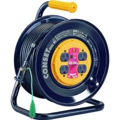 ハタヤ コンセント盤固定型ブレーカーリール 単相100Vアース付 30m/KB30K