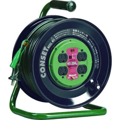 ハタヤ コンセント盤固定型コードリール 単相100Vアース付 30m/KS30K