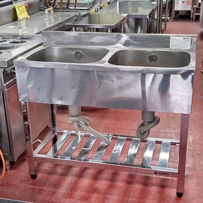 二槽シンク BGあり 業務用 中古/送料別途見積 二槽シンク BGあり