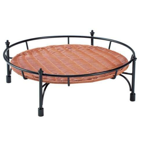 樹脂バスケットシリーズ[プリート] 積み重ねスタンド 丸 DS514 高 ブラウン 【送料無料】