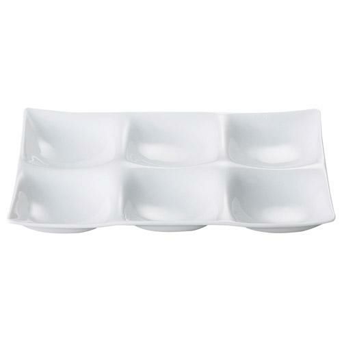 皿 【コワケ 6ツ仕切皿】 幅257mm×奥行170mm×高さ26mm【グループB】【プロ用】