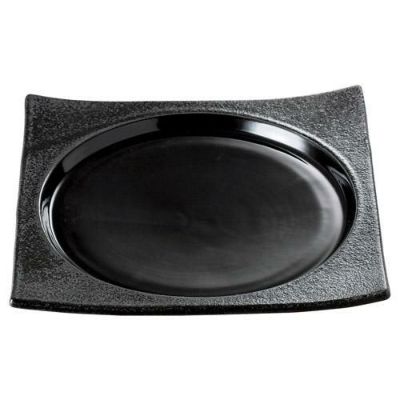 【強化】【ブラック&ブラック スクエアプレート (中)】【角皿】【グループB】【プロ用】