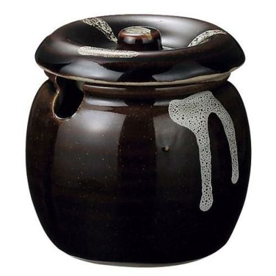 かめ 【天目白流し 口切ミニカメ】 高さ70mm×(手付・はみ出し部分含む)サイズ:70・身の外形直径:60【グループB】【プロ用】