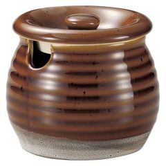かめ 【黒釉(黒赤) 口切3号カメ】 高さ97mm×(手付・はみ出し部分含む)サイズ:113・身の外形直径:94【グループB】【プロ用】