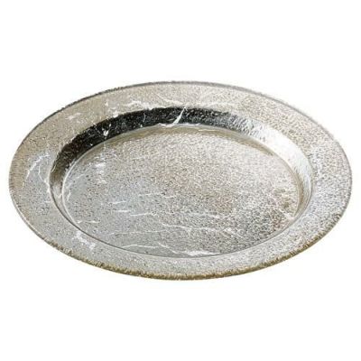 皿 【バサラ 銀 30cmリム丸皿(ガラス)】Vassano 高さ25mm×直径:300【グループB】【プロ用】