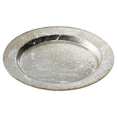 皿 【バサラ 銀 30cmリム丸皿(ガラス)】Vassano 高さ25mm×直径:300【グループB】【プロ用】