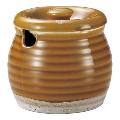 かめ 【赤釉(赤黄) 口切4号カメ】 高さ110mm×(手付・はみ出し部分含む)サイズ:124・身の外形直径:108【グループB】【プロ用】