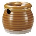 かめ 【赤釉(赤黄) 口切4号カメ】 高さ110mm×(手付・はみ出し部分含む)サイズ:124・身の外形直径:108【グループB】【プロ用】