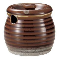 かめ 【黒釉(黒赤) 口切4号カメ】 高さ110mm×(手付・はみ出し部分含む)サイズ:124・身の外形直径:108【グループB】【プロ用】