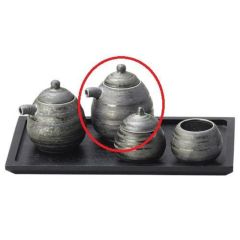 汁次 【黒銀彩 玉子汁次(大)】 高さ83mm×(手付・はみ出し部分含む)サイズ:77・直径:70【グループB】【プロ用】