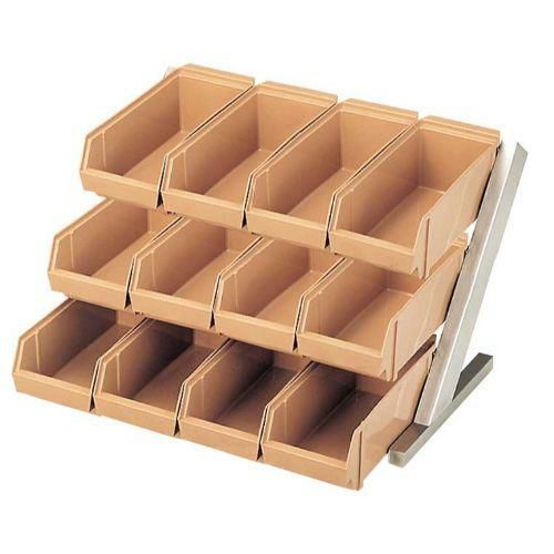 オーガナイザー 3段4列(12ヶ入) コーヒーベージュ【カトラリーボックス】【カトラリーケース】