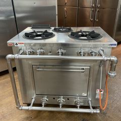 業務用/新品】【シンコー】ガス台 幅750×奥行600×高さ650 [EL-7560