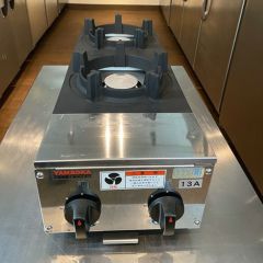 中古】ガス卓上コンロ 2口 山岡金属工業 STK-572 幅220×奥行600
