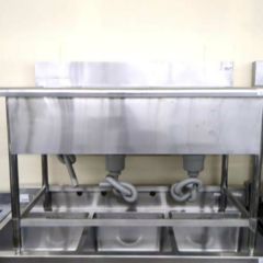 中古】二槽シンク ダスト付き BGあり 幅1200×奥行600×高さ780 【送料