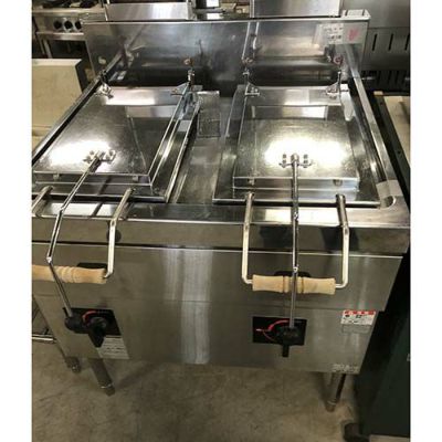 業界最長1年保証】【中古】ガス餃子焼機 2連 マルゼン MGZS-087WB 幅