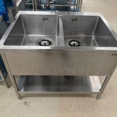 中古】二槽シンク BGなし 幅900×奥行600×高さ800 【送料別途見積