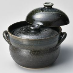 るり釉ご飯鍋4合炊(中蓋付) 25×φ21×18.5cm(身14cm) 406-078/業務用