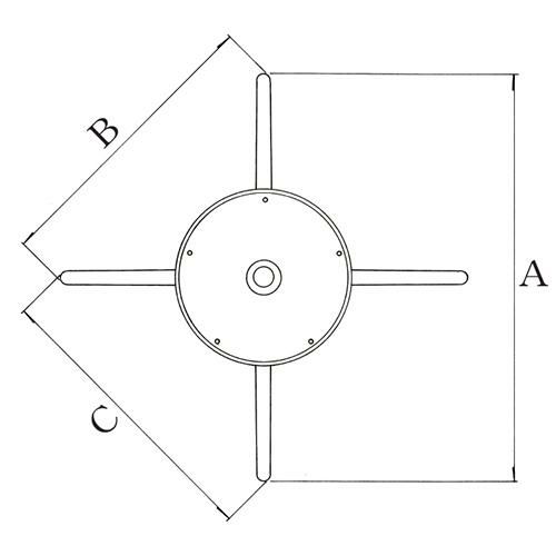 アルミダイキャストテーブル脚 ベースサイズ：A650×B470×C470×高さ700 品番：DH-C-650 塗装カラー：88 ポール：38φ