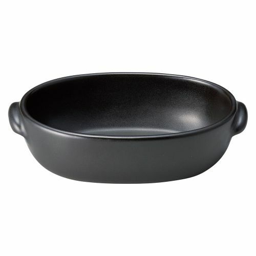 ブラックセラム新型オーバルグラタン(小) 18.5×11.3×4.8cm(500cc) 602-098 (5個入)