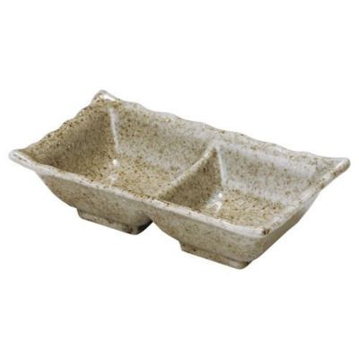 薬味皿 【唐津 二品薬味皿】 幅152mm×奥行86mm×高さ42mm【グループB】【プロ用】