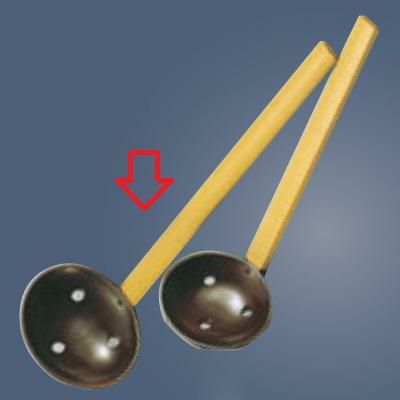 杓子 【田舎塗杓子 穴明 大 70×86×230 27-604L】