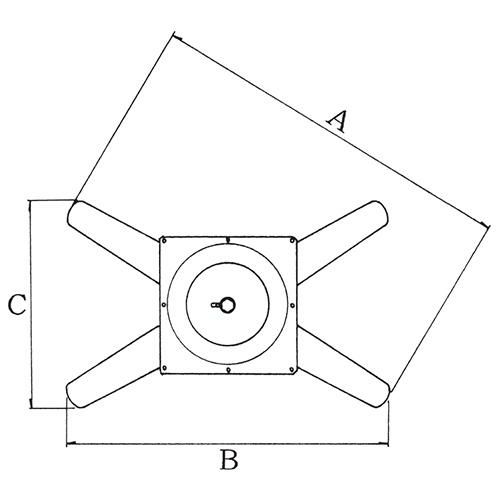 アルミ鋳物テーブル脚 ベースサイズ：A810×B700×C450×高さ700 品番：CL-XF-800 塗装カラー：88 ポール：76φ