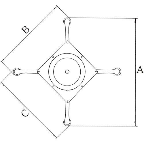 アルミダイキャストテーブル脚 ベースサイズ：A750×B542×C542×高さ700 品番：SS-C-750 塗装カラー：14AM ポール：60φ
