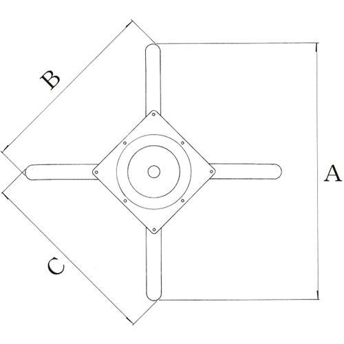 アルミ鋳物テーブル脚 ベースサイズ：A700×B505×C505×高さ700 品番：DC-CK-690 塗装カラー：44 ポール：76φ