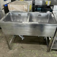 TXA-2S-120 【タニコー】18-0 二槽シンク(バックガード付)【業務用