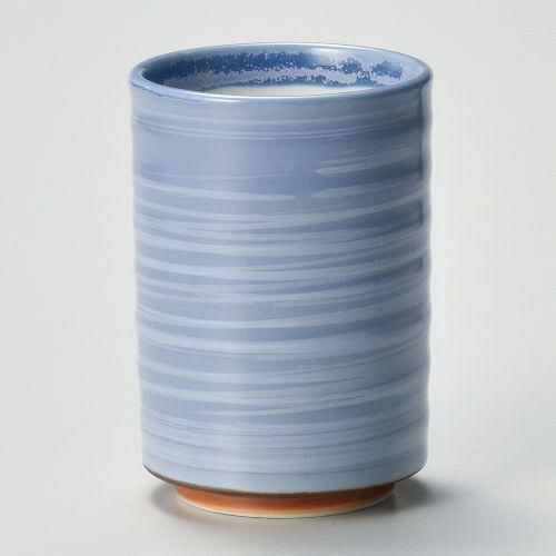 パープル白刷毛切立湯呑 φ6.9×10cm(250cc) 381-458 (10個入)