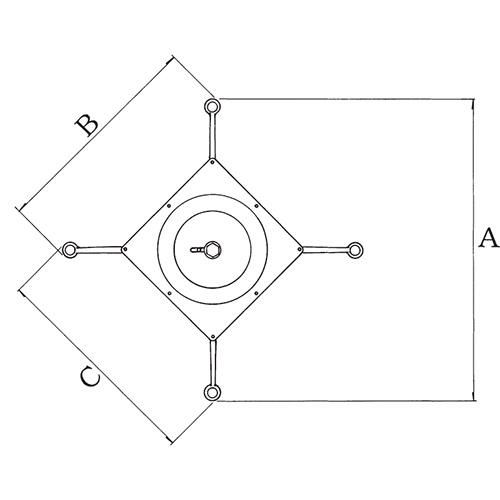 アルミ鋳物テーブル脚 ベースサイズ：A555×B400×C400×高さ700 品番：CL-AF-550 塗装カラー：99 ポール：49φ（アルミ）