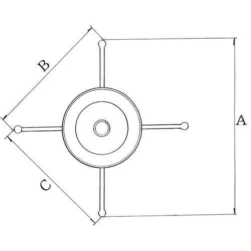 アルミダイキャストテーブル脚 ベースサイズ：A710×B515×C515×高さ700 品番：CL-N-700 塗装カラー：44 ポール：38φ