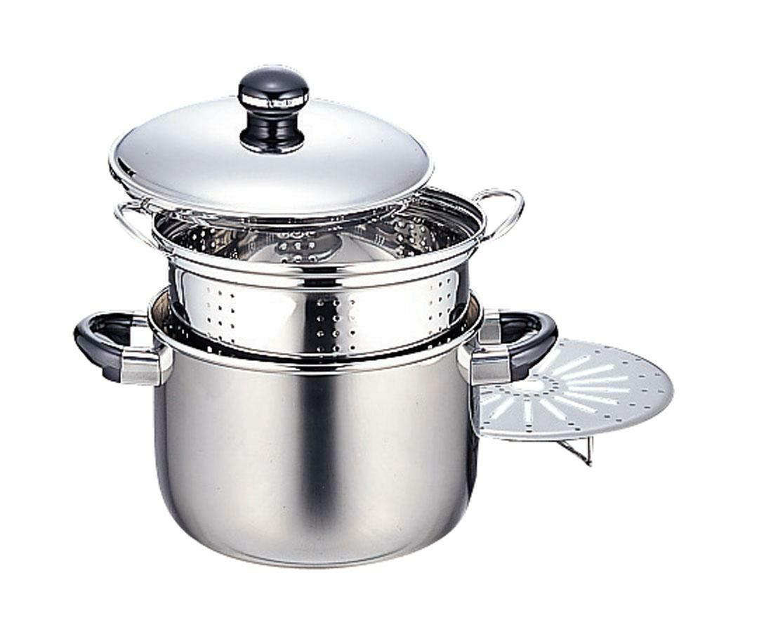 両手鍋 【シチューポット（穴明き内鍋＆スチームプレート付）】 ＯＪ－５Ｄ－Ｄ/ 全幅２７５ｍｍ、奥行１８６ｍｍ、深さ１３３ｍｍ、全高２０３ｍｍ /【グループＮ】