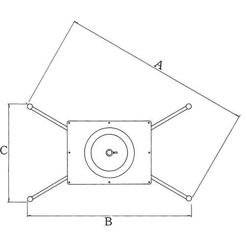 アルミ鋳物テーブル脚 ベースサイズ：A1090×B900×C640×高さ700 品番：XL-1000 塗装カラー：14AM ポール：76φ